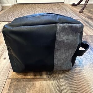 Gray &Black Canvas Travel Bag Toiletry zippered case